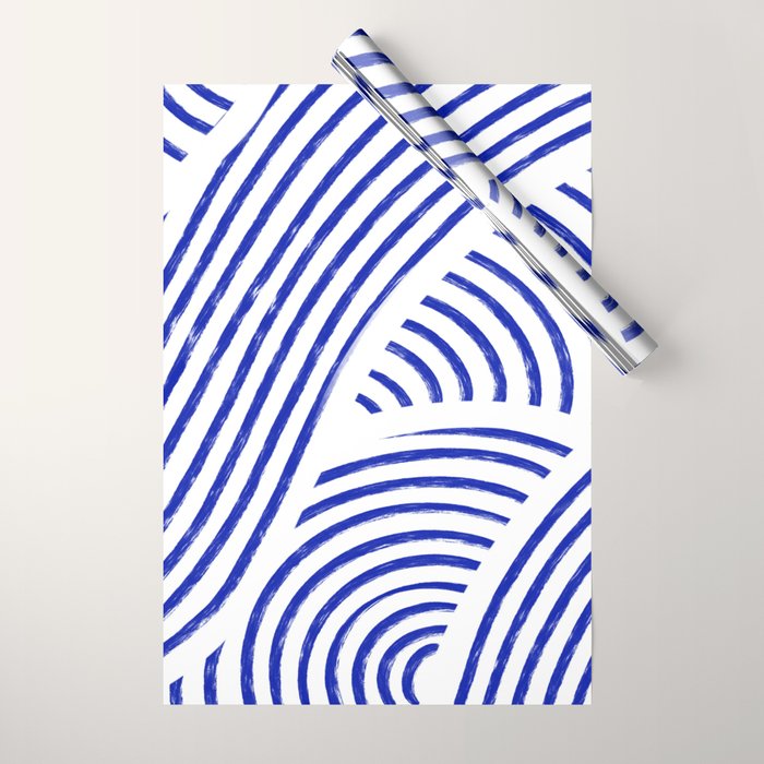 blue summer lines Wrapping Paper Gallery Image 1