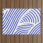 blue summer lines Outdoor Rug Gallery Image 1