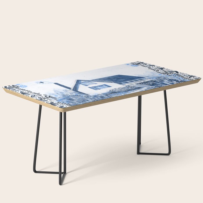 The Old Country Farm in Navy Blue - Farm House Decor Coffee Table Gallery Image 1