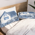 The Old Country Farm in Navy Blue - Farm House Decor Pillow Sham Gallery Image 2