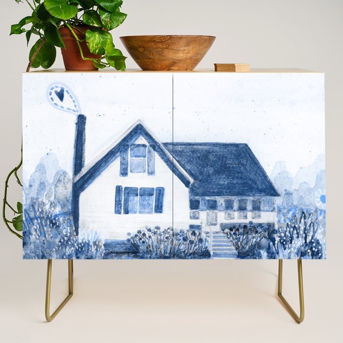 The Old Country Farm in Navy Blue - Farm House Decor Credenza Gallery Image 1