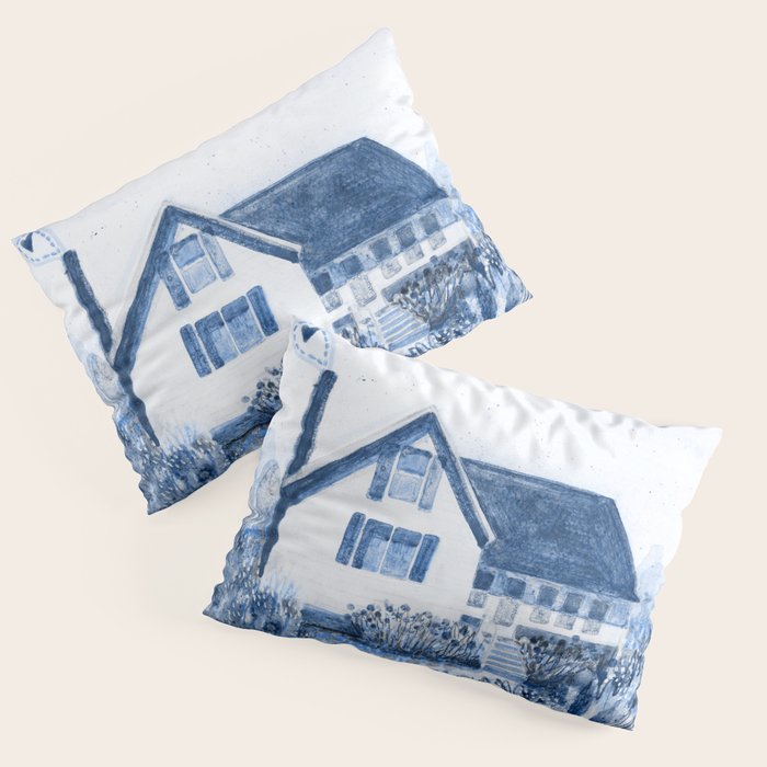 The Old Country Farm in Navy Blue - Farm House Decor Pillow Sham Gallery Image 1