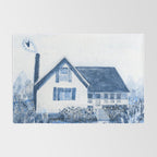 The Old Country Farm in Navy Blue - Farm House Decor Rug Gallery Image 2
