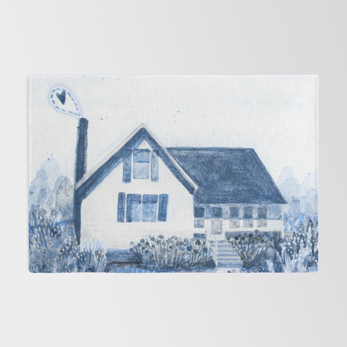 The Old Country Farm in Navy Blue - Farm House Decor Rug Gallery Image 2