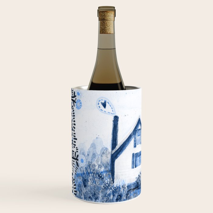 The Old Country Farm in Navy Blue - Farm House Decor Wine Chiller Gallery Image 2