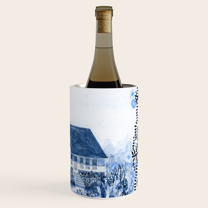 The Old Country Farm in Navy Blue - Farm House Decor Wine Chiller Gallery Image 3