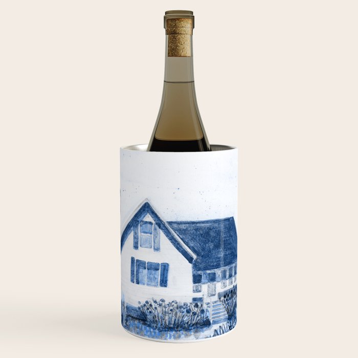 The Old Country Farm in Navy Blue - Farm House Decor Wine Chiller Gallery Image 1