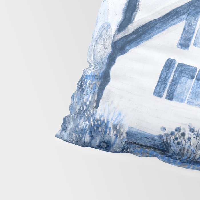 The Old Country Farm in Navy Blue - Farm House Decor Pillow Sham Gallery Image 4
