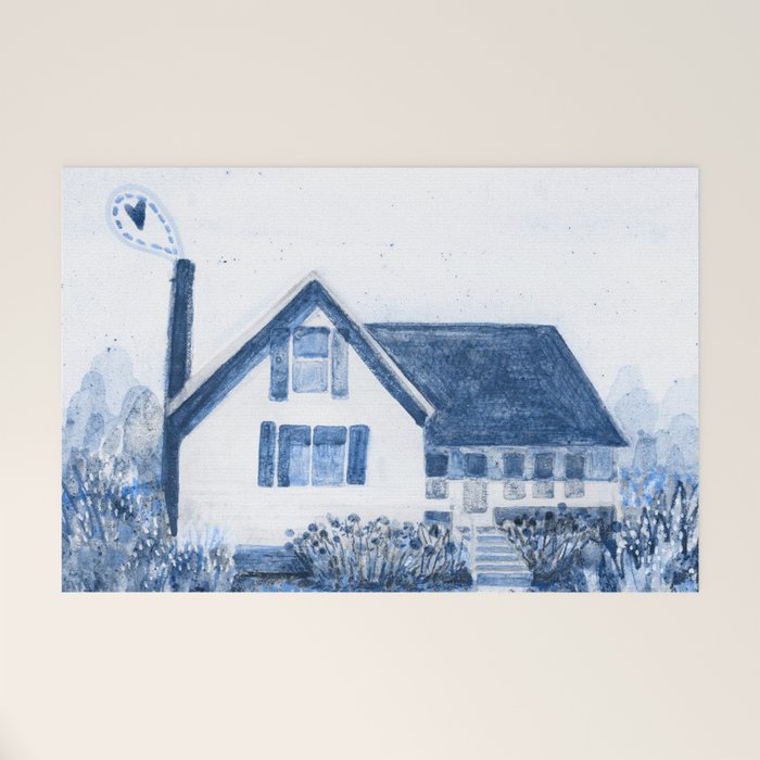 The Old Country Farm in Navy Blue - Farm House Decor Welcome Mat Gallery Image 1