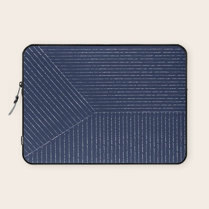 Lines (Navy) Laptop Sleeve Gallery Image 1