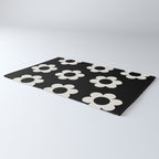 Les Fleurs | 02 - Flower Print Black And White Retro Flowers Wall Art Modern Decor Abstract Rug Gallery Image 3