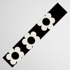 Les Fleurs | 02 - Flower Print Black And White Retro Flowers Wall Art Modern Decor Abstract Table Runner Gallery Image 3