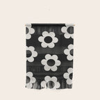 Les Fleurs | 02 - Flower Print Black And White Retro Flowers Wall Art Modern Decor Abstract Wall Hanging Gallery Image 1