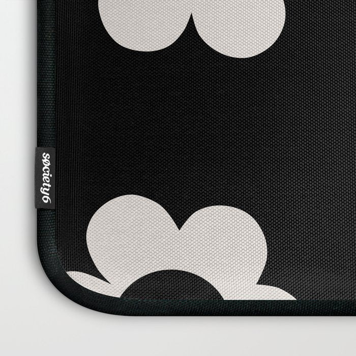 Les Fleurs | 02 - Flower Print Black And White Retro Flowers Wall Art Modern Decor Abstract Laptop Sleeve Gallery Image 3
