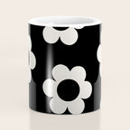 Les Fleurs | 02 - Flower Print Black And White Retro Flowers Wall Art Modern Decor Abstract Coffee Mug Gallery Image 4