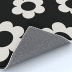 Les Fleurs | 02 - Flower Print Black And White Retro Flowers Wall Art Modern Decor Abstract Rug Gallery Image 4