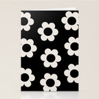 Les Fleurs | 02 - Flower Print Black And White Retro Flowers Wall Art Modern Decor Abstract Stationery Card Gallery Image 2