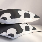 Les Fleurs | 02 - Flower Print Black And White Retro Flowers Wall Art Modern Decor Abstract Pillow Sham Gallery Image 3