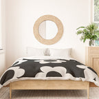 Les Fleurs | 02 - Flower Print Black And White Retro Flowers Wall Art Modern Decor Abstract Duvet Cover Gallery Image 3