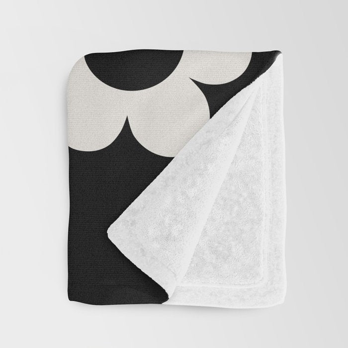 Les Fleurs | 02 - Flower Print Black And White Retro Flowers Wall Art Modern Decor Abstract Throw Blanket Gallery Image 3