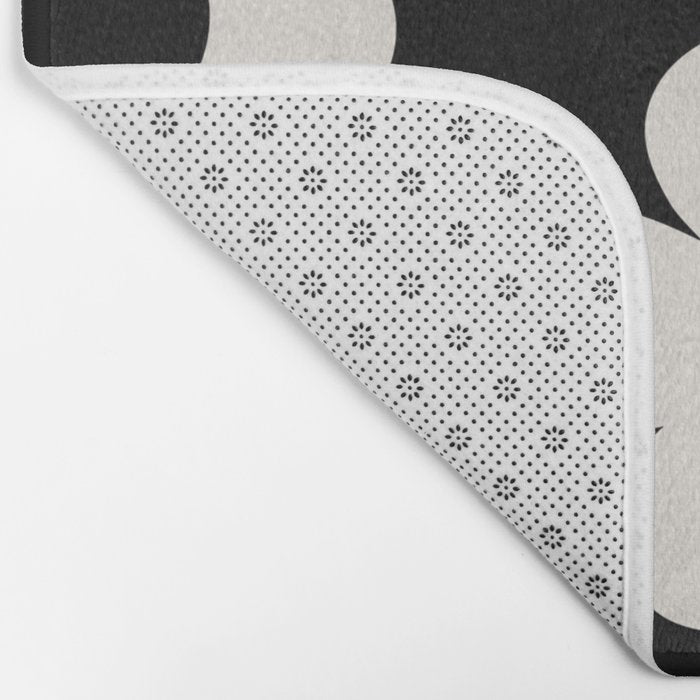 Les Fleurs | 02 - Flower Print Black And White Retro Flowers Wall Art Modern Decor Abstract Bath Mat Gallery Image 2