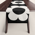 Les Fleurs | 02 - Flower Print Black And White Retro Flowers Wall Art Modern Decor Abstract Table Runner Gallery Image 1