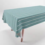 Minimal Arch XXIV Beachy Teal Modern Geometric Lines Tablecloth Gallery Image 1