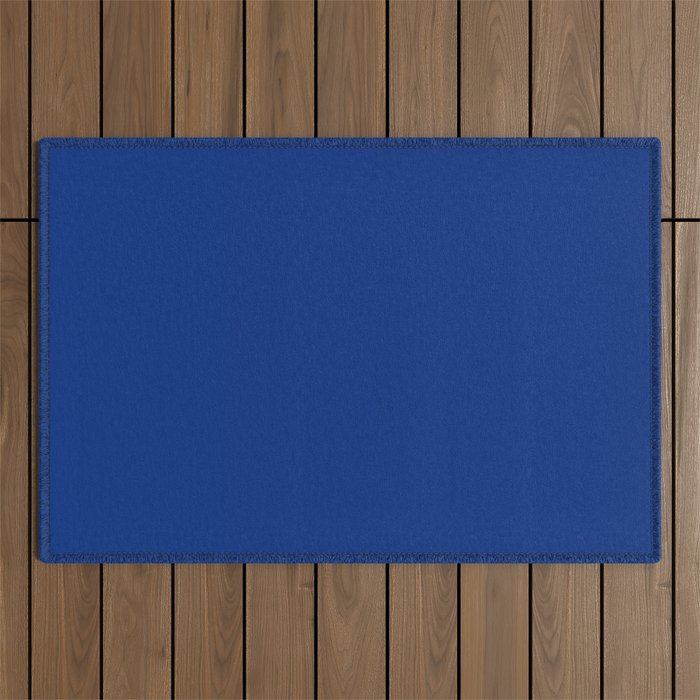 Sapphire Blue Solid Color Outdoor Rug Gallery Image 1