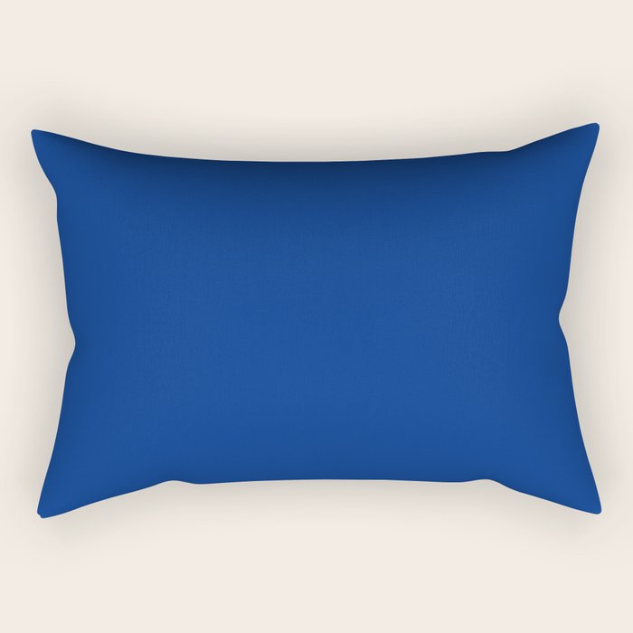 Sapphire Blue Solid Color Rectangular Pillow Gallery Image 1