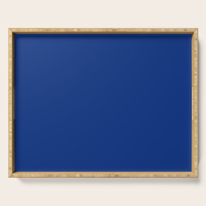 Sapphire Blue Solid Color Serving Tray Gallery Image 1