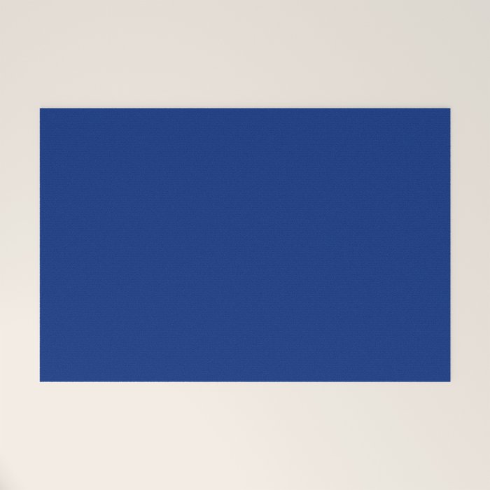 Sapphire Blue Solid Color Welcome Mat Gallery Image 1