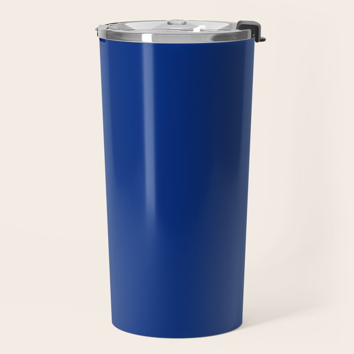 Sapphire Blue Solid Color Travel Mug Gallery Image 2