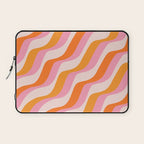 Zebra Stripes Abstract Lines Sunshine Retro Colorful Pink Orange Colors Boho Swirl Modern Pattern Laptop Sleeve Gallery Image 1