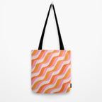 Zebra Stripes Abstract Lines Sunshine Retro Colorful Pink Orange Colors Boho Swirl Modern Pattern Tote Bag Gallery Image 2