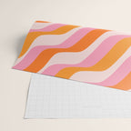 Zebra Stripes Abstract Lines Sunshine Retro Colorful Pink Orange Colors Boho Swirl Modern Pattern Wrapping Paper Gallery Image 2