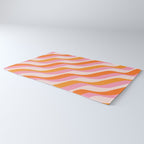 Zebra Stripes Abstract Lines Sunshine Retro Colorful Pink Orange Colors Boho Swirl Modern Pattern Rug Gallery Image 3