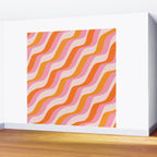Zebra Stripes Abstract Lines Sunshine Retro Colorful Pink Orange Colors Boho Swirl Modern Pattern Wall Mural Gallery Image 2