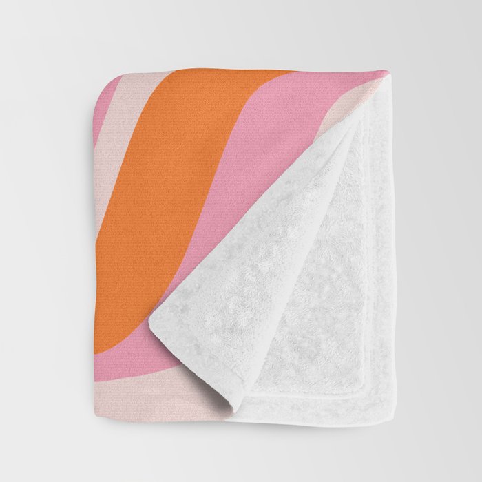 Zebra Stripes Abstract Lines Sunshine Retro Colorful Pink Orange Colors Boho Swirl Modern Pattern Throw Blanket Gallery Image 3