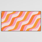 Zebra Stripes Abstract Lines Sunshine Retro Colorful Pink Orange Colors Boho Swirl Modern Pattern Desk Mat Gallery Image 3