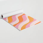 Zebra Stripes Abstract Lines Sunshine Retro Colorful Pink Orange Colors Boho Swirl Modern Pattern Yoga Mat Gallery Image 2