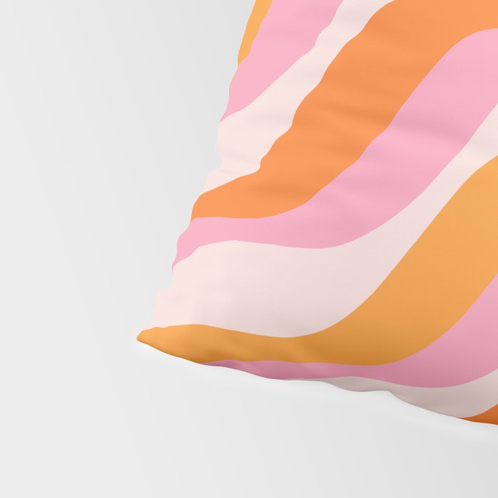 Zebra Stripes Abstract Lines Sunshine Retro Colorful Pink Orange Colors Boho Swirl Modern Pattern Pillow Sham Gallery Image 4
