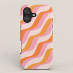 Zebra Stripes Abstract Lines Sunshine Retro Colorful Pink Orange Colors Boho Swirl Modern Pattern iPhone Case Gallery Image 1