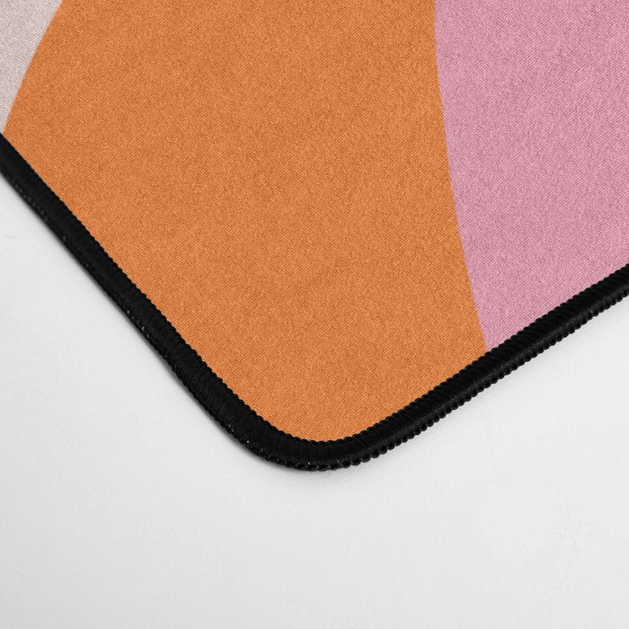 Zebra Stripes Abstract Lines Sunshine Retro Colorful Pink Orange Colors Boho Swirl Modern Pattern Desk Mat Gallery Image 4