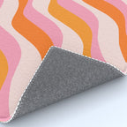 Zebra Stripes Abstract Lines Sunshine Retro Colorful Pink Orange Colors Boho Swirl Modern Pattern Rug Gallery Image 4