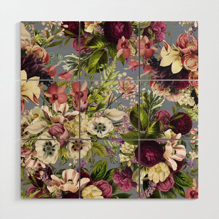 Modena Vintage Florals Wood Wall Art Gallery Image 1