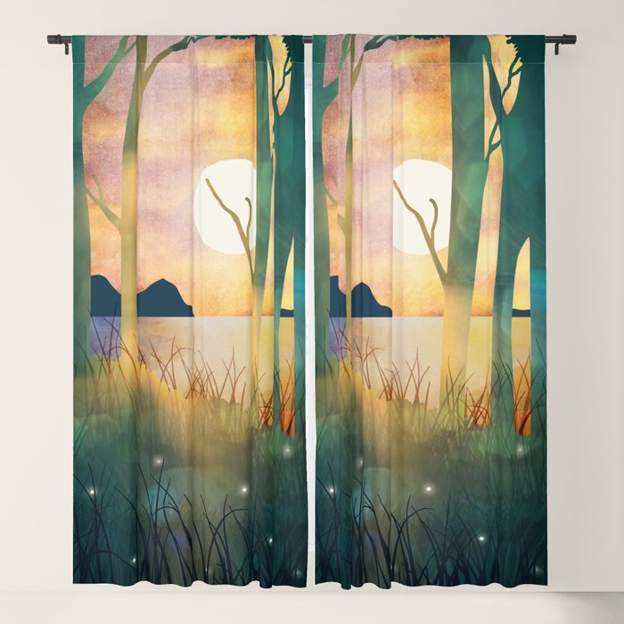 Autumn Evening Window Curtain Gallery Image 1