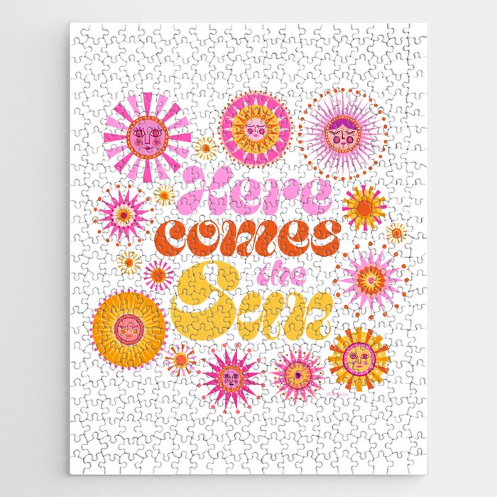Here Comes the Sun - Pink and Yellow Jigsaw Puzzle Gallery Image 1