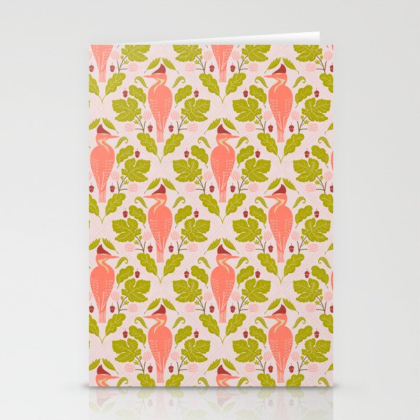 Peach And Pink Woodpecker Stationery Card Gallery Image 2