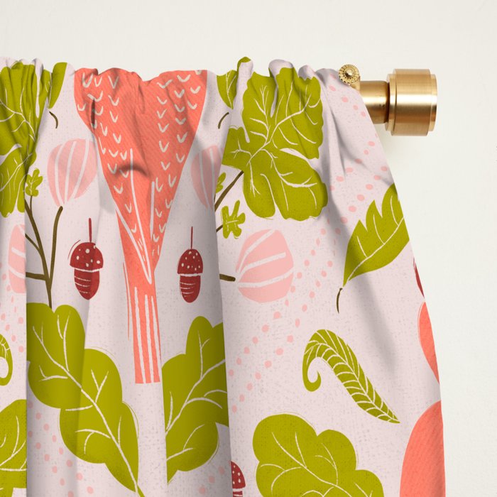 Peach And Pink Woodpecker Window Curtain Gallery Image 2