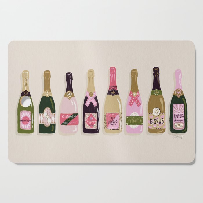French Champagne Collection â Pink & Green Cutting Board Gallery Image 1